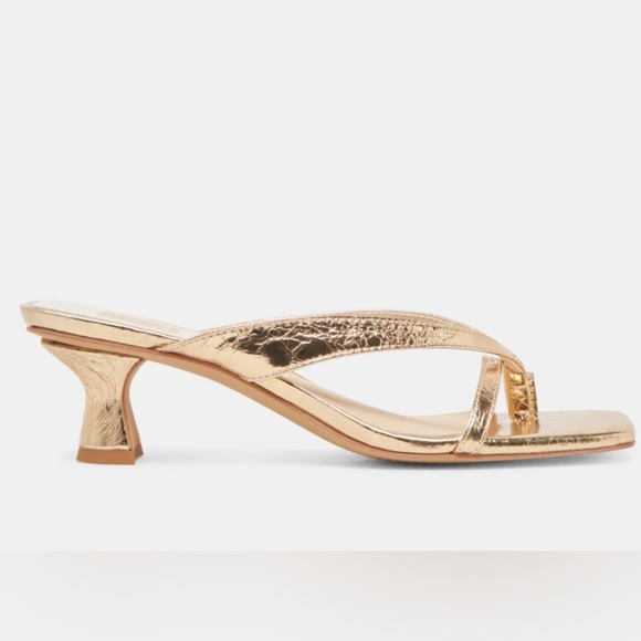 Dolce Vita Brevel Heeled Sandals – Gold Leather8.5 – Brand New in Box - Picture 2 of 13